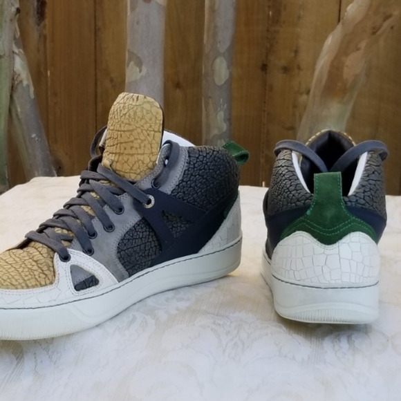 Auth Lanvin Paris high top sneakers tennis shoes - Picture 16 of 16